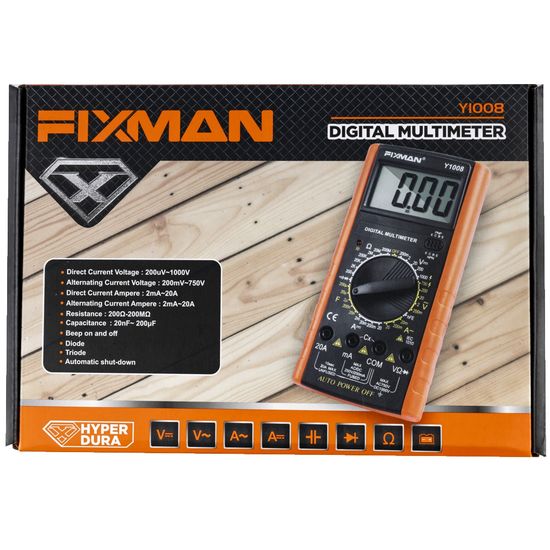 FIXMAN Multimeter Dc/ac 200mv,2v,20v,200v,1000v 9v Bat